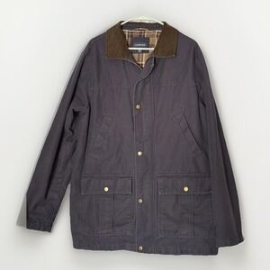 Vintage Lands End Chore Jacket Barn Coat Flannel Lined Corduroy Men Size 42-44 L